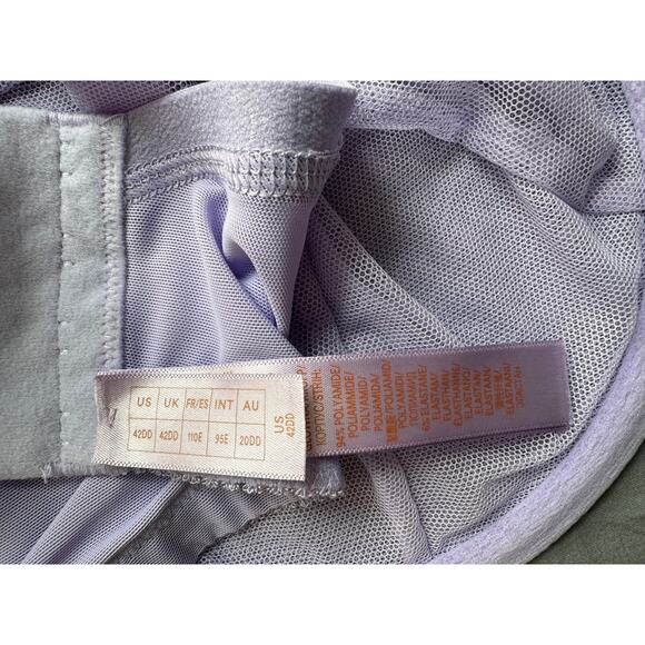 New SAVAGE FENTY Women's Purple Lavender Flocked Logo Unlined Demi Bra Size 42DD - Picture 7 of 11